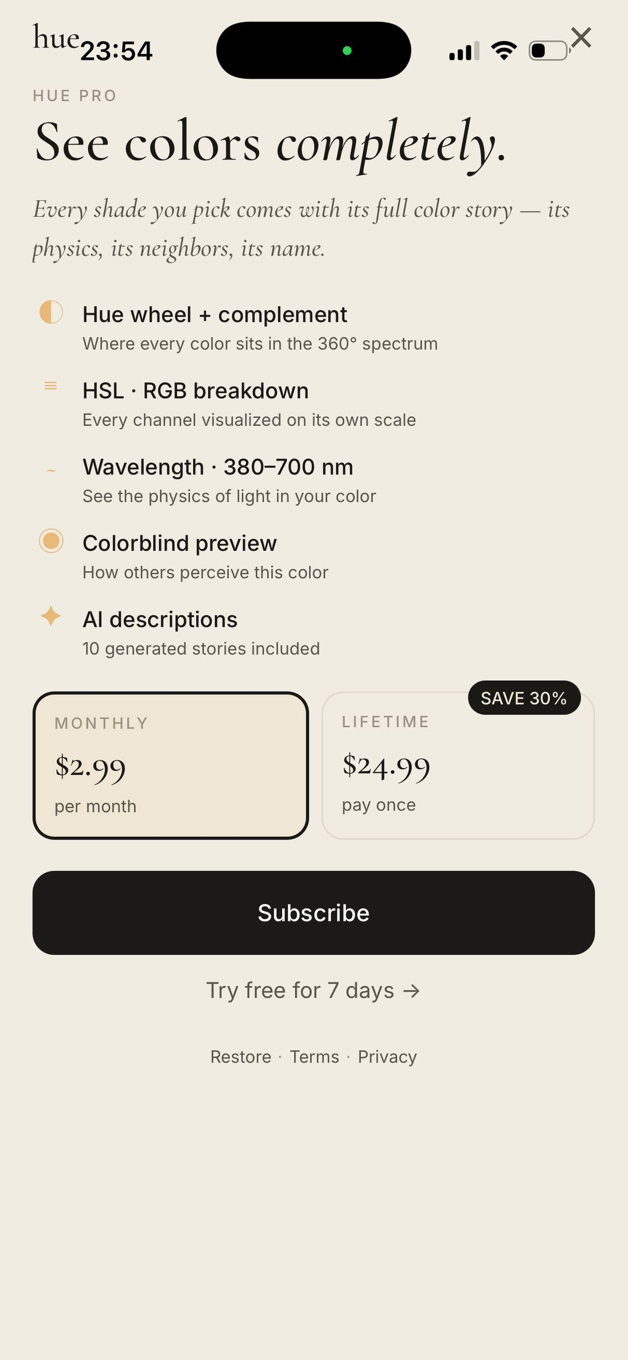 hue — export palette to ASE and Procreate